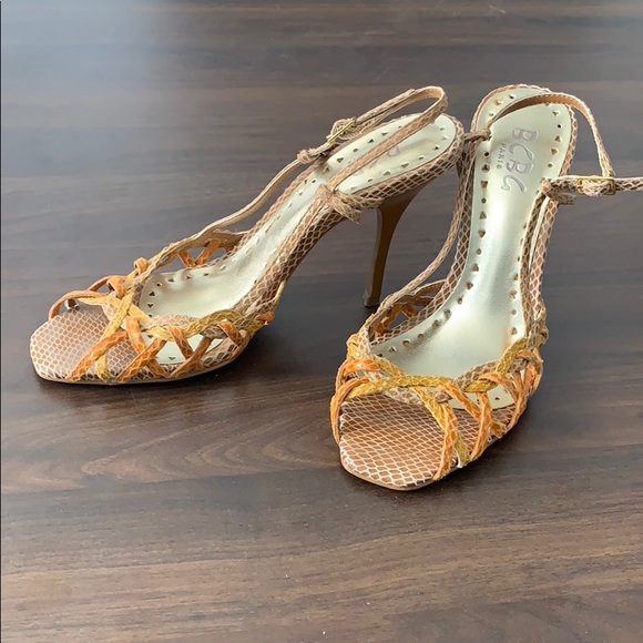 Strappy snakeskin heels sz 6 BCBG - Picture 3 of 9